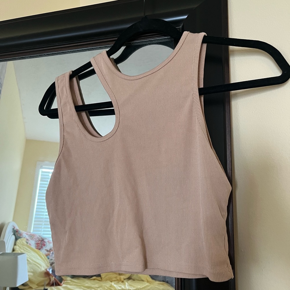Asymmetrical Tan top